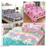 Trendy hearts polycotton flat sheets set (3 double + 6 pillow covers), ideal for adult luxury bedding